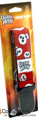 Guitar Strap (nekband) Skulls, Red