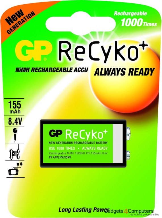 GP Oplaadbare Batterij ReCyko+ 9V