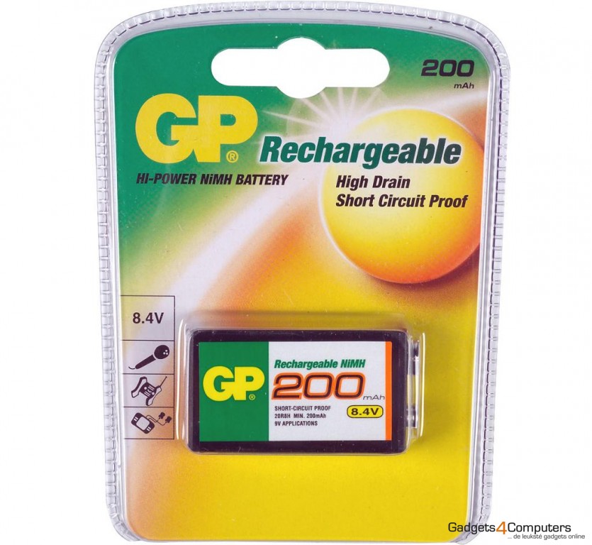 GP Oplaadbare Batterij 200mAh 9V