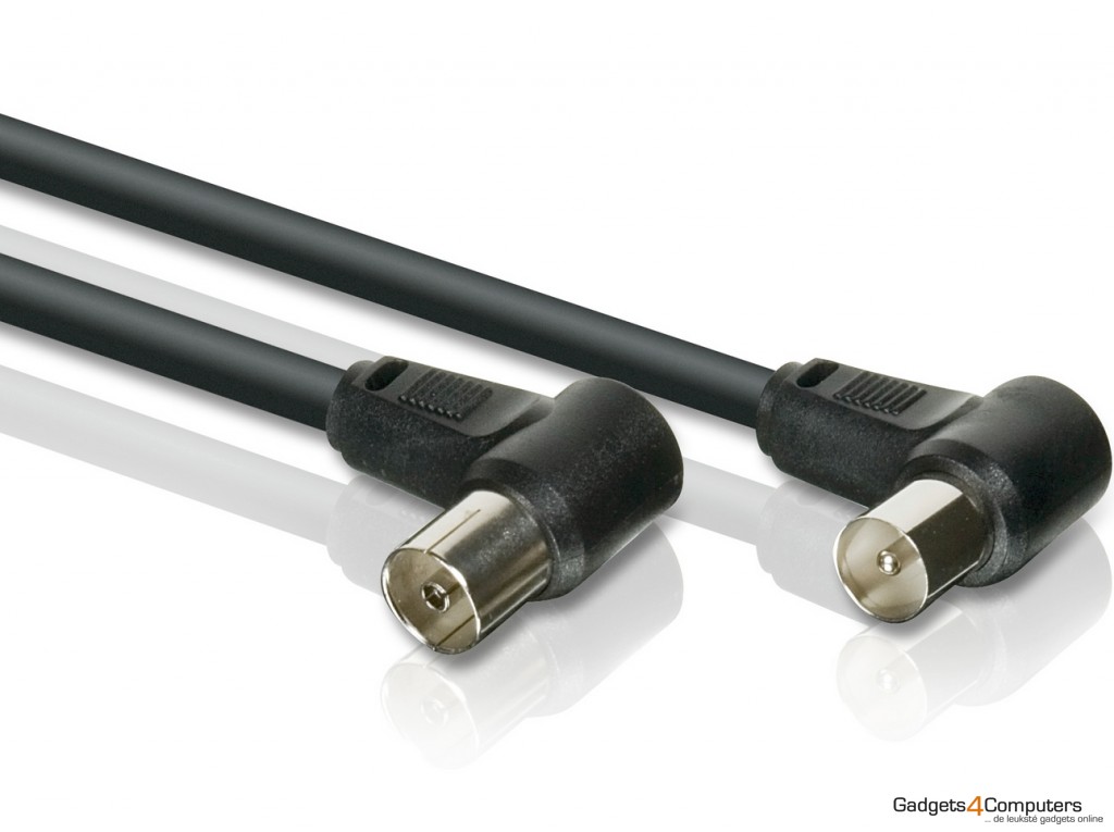 Coaxial Cable, 5 Meter Hoekconnector